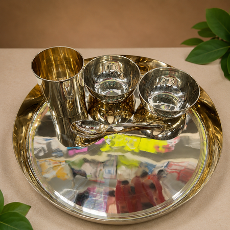 BRONZE THALI SET 100% PURE BRONZE
