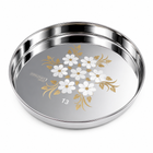 PREMIUM FLORAL STAINLESS STEEL LUNCH PLATE
