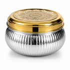RIPPLE DESIGHN STAINLESS BOX WITH LAZER GOLD PVD LID
