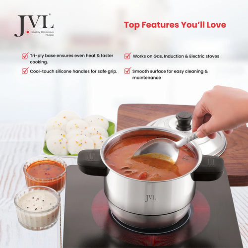 2 in 1 Mini Sambhar Idly Maker with Triply Base(Small Size)