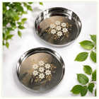 PREMIUM FLORAL STAINLESS STEEL LUNCH PLATE