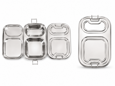 304 GRADE ELITE STAINLESS STELL LUNCH BOX -NO PLASTIC