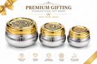 RIPPLE DESIGHN STAINLESS BOX WITH LAZER GOLD PVD LID