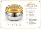RIPPLE DESIGHN STAINLESS BOX WITH LAZER GOLD PVD LID