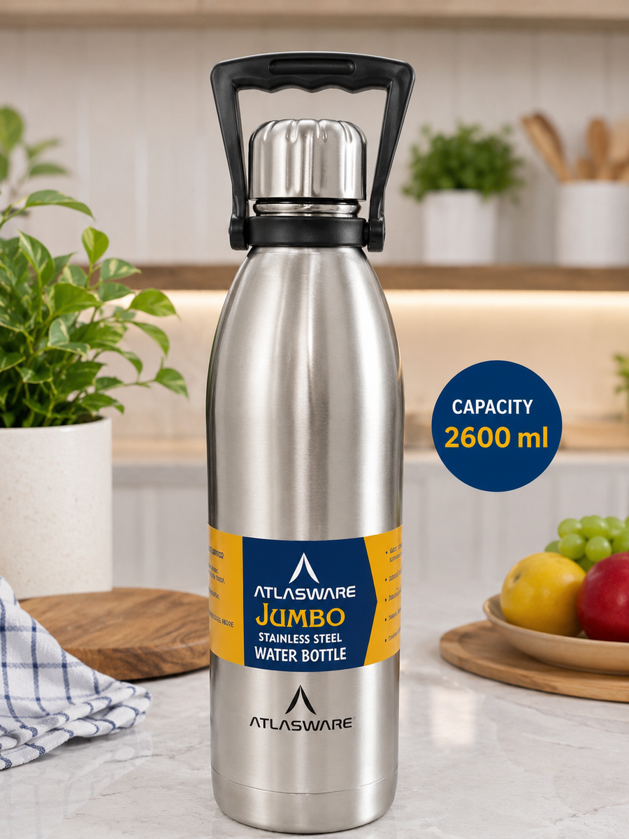 FAMILY JUMBO STAINLESS STEEL WATER BOTTLE 2600ml