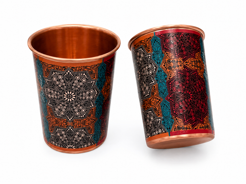ELEGANT  COPPER WATER BOTTLE &TUMBLER SET FOR GIFTING