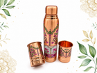 ELEGANT  COPPER WATER BOTTLE &TUMBLER SET FOR GIFTING