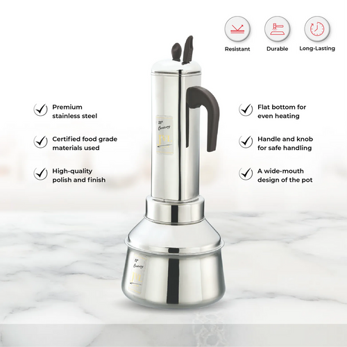 JVL SQUARE PUTTU KUDAM STAINLESS STEEL