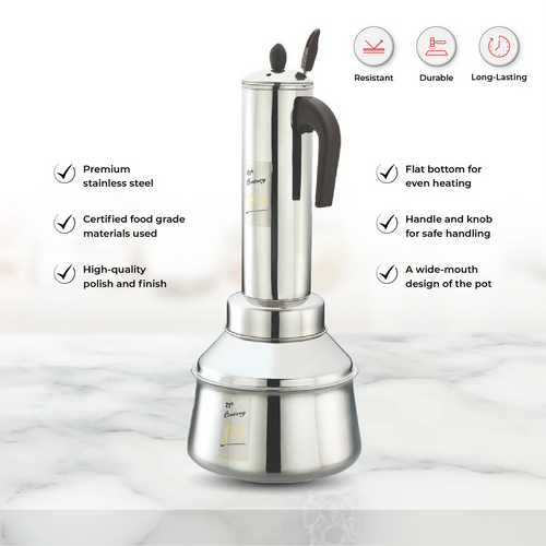 JVL  ROUND PUTTU MAKER STAINLESS STEEL