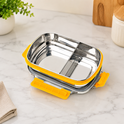 DUO STAINLESS STEEL LUNCH BOX-2PARTITION
