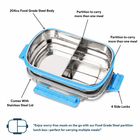 TRIO STAINLESS STEEL LUNCH BOX-3PARTITION
