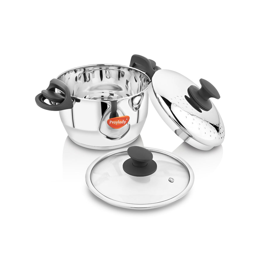 NEW SOFT TOUCH HANDLE RICE STRAINER AND PASTE MAKER WITH SLOE BELLY SHAPE