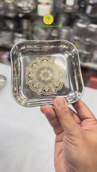 SNACK PLATE WITH RANGOLI LASER DESIGN 6PC SET