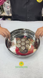 PREMIUM FLORAL STAINLESS STEEL LUNCH PLATE